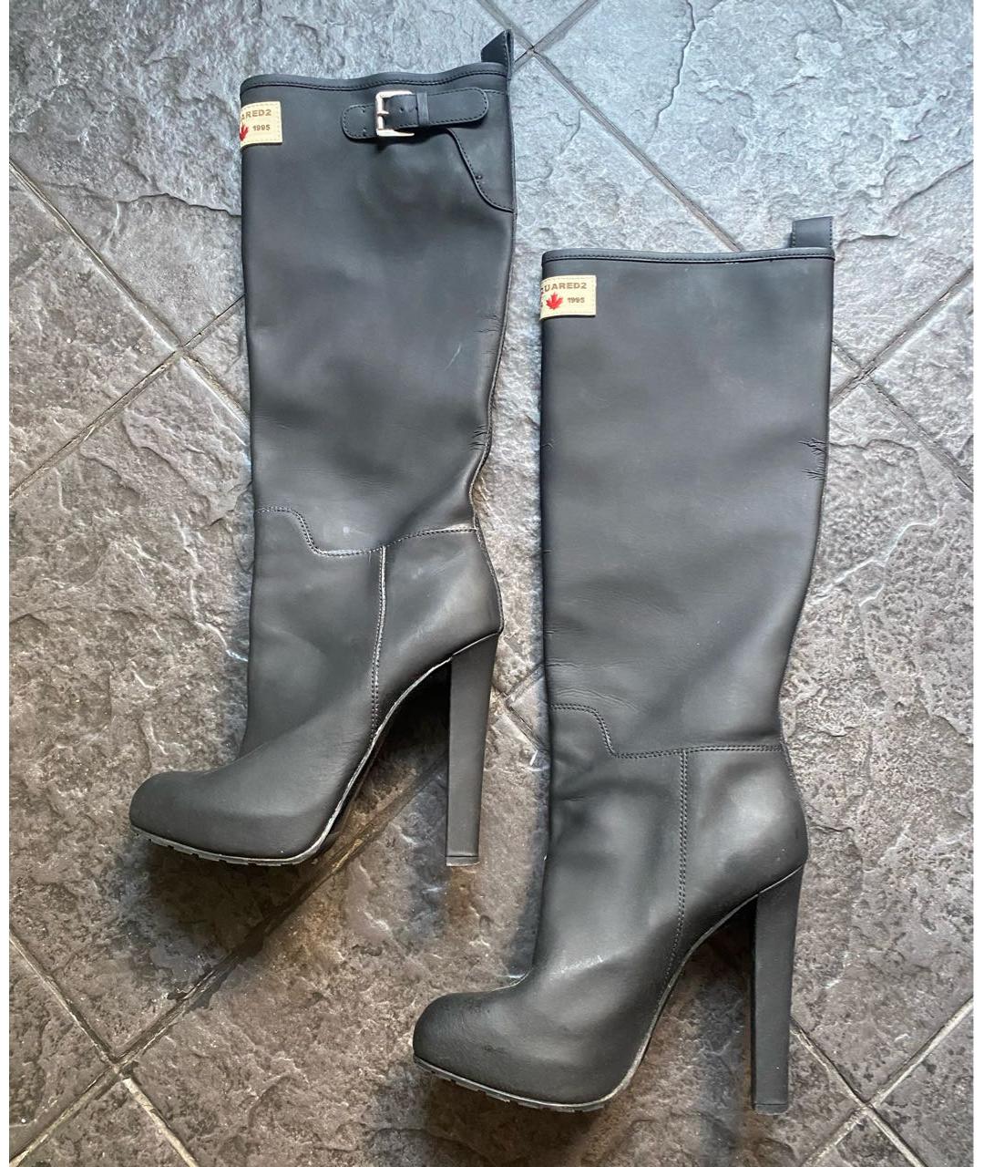 DSQUARED2 Черные резиновые сапоги, фото 2