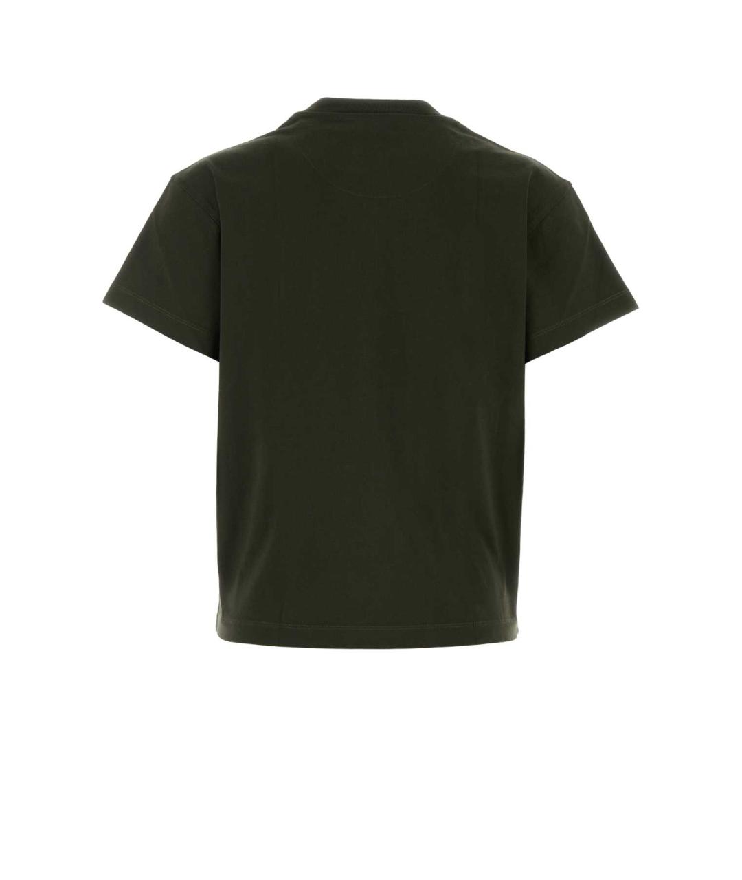 JIL SANDER Зеленая хлопковая футболка, фото 2