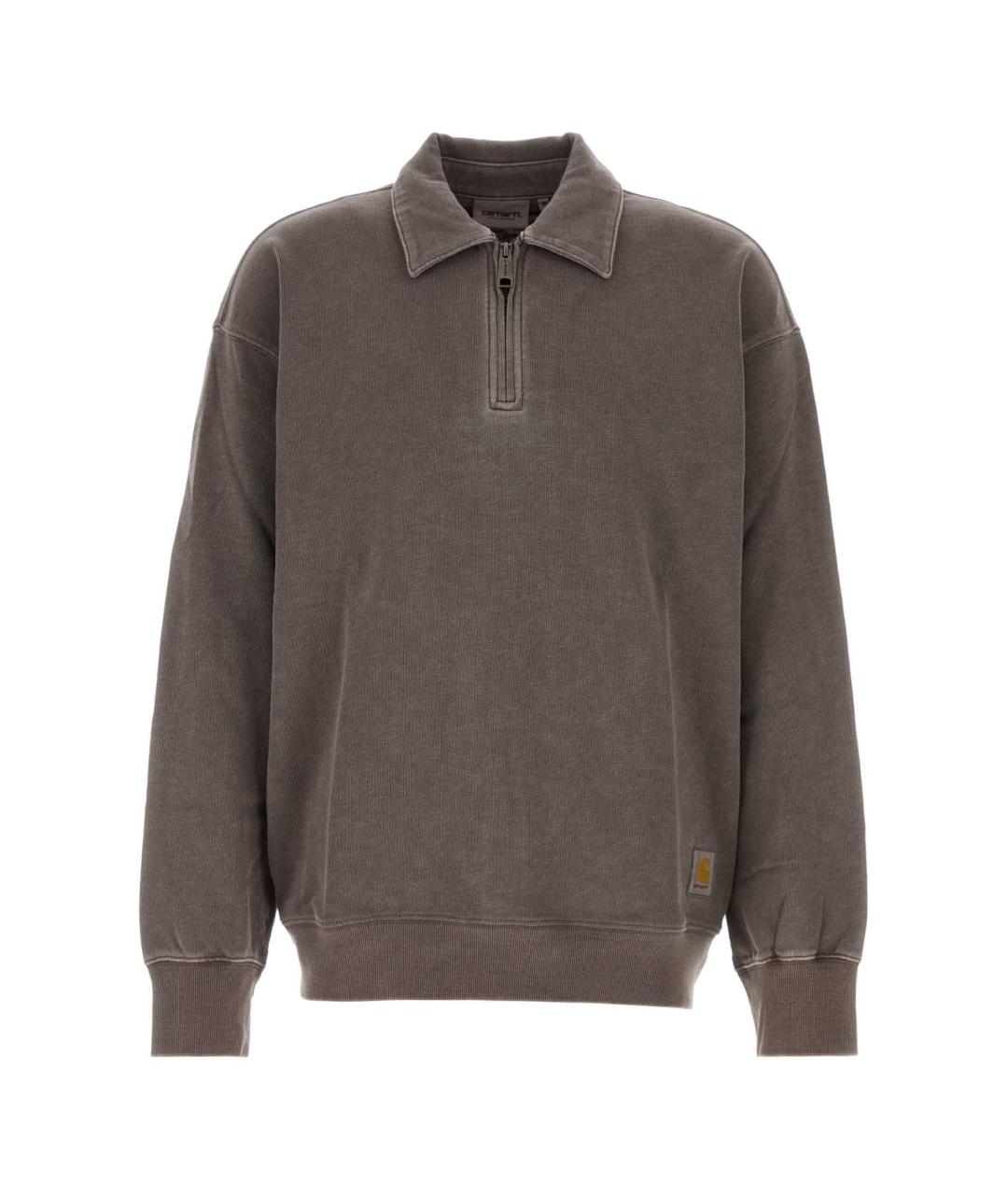 CARHARTT WIP Коричневое хлопковое поло с длинным рукавом, фото 1