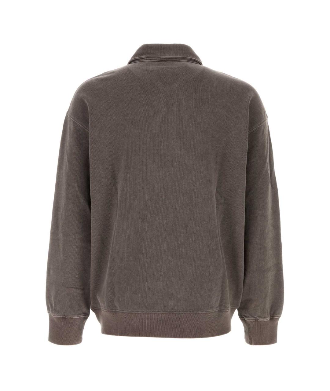 CARHARTT WIP Коричневое хлопковое поло с длинным рукавом, фото 2