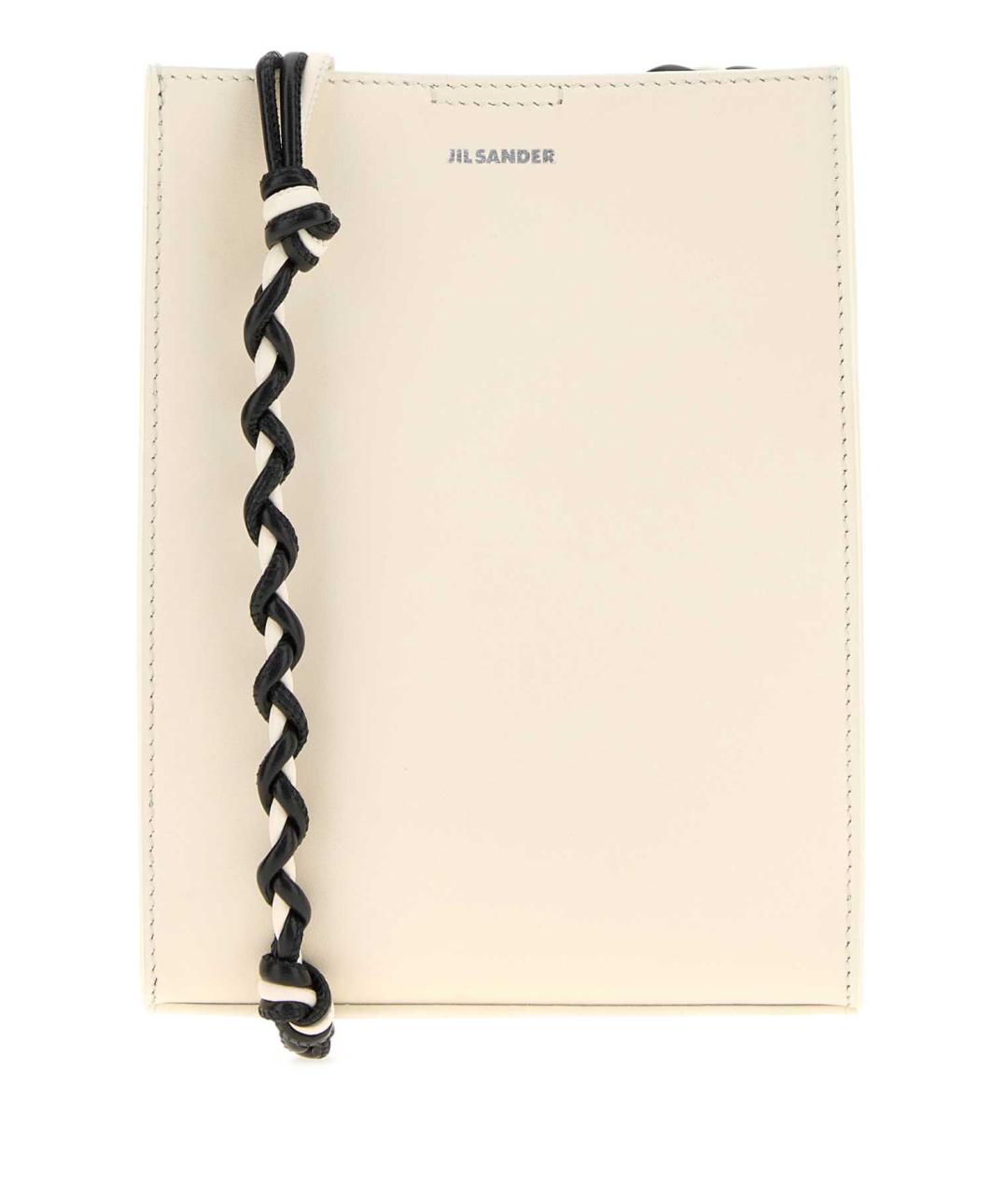 JIL SANDER Белая кожаная сумка через плечо, фото 3