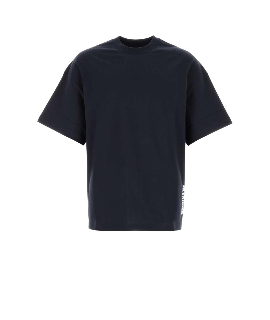 JIL SANDER Темно-синяя хлопковая футболка, фото 1