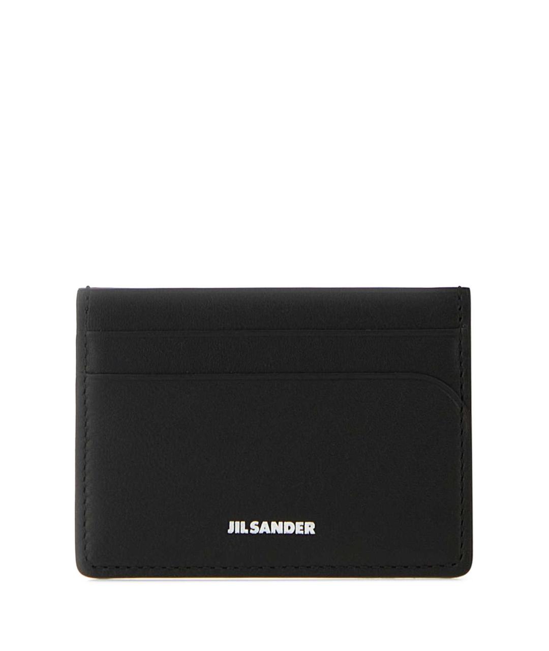 JIL SANDER Черный кожаный кардхолдер, фото 3