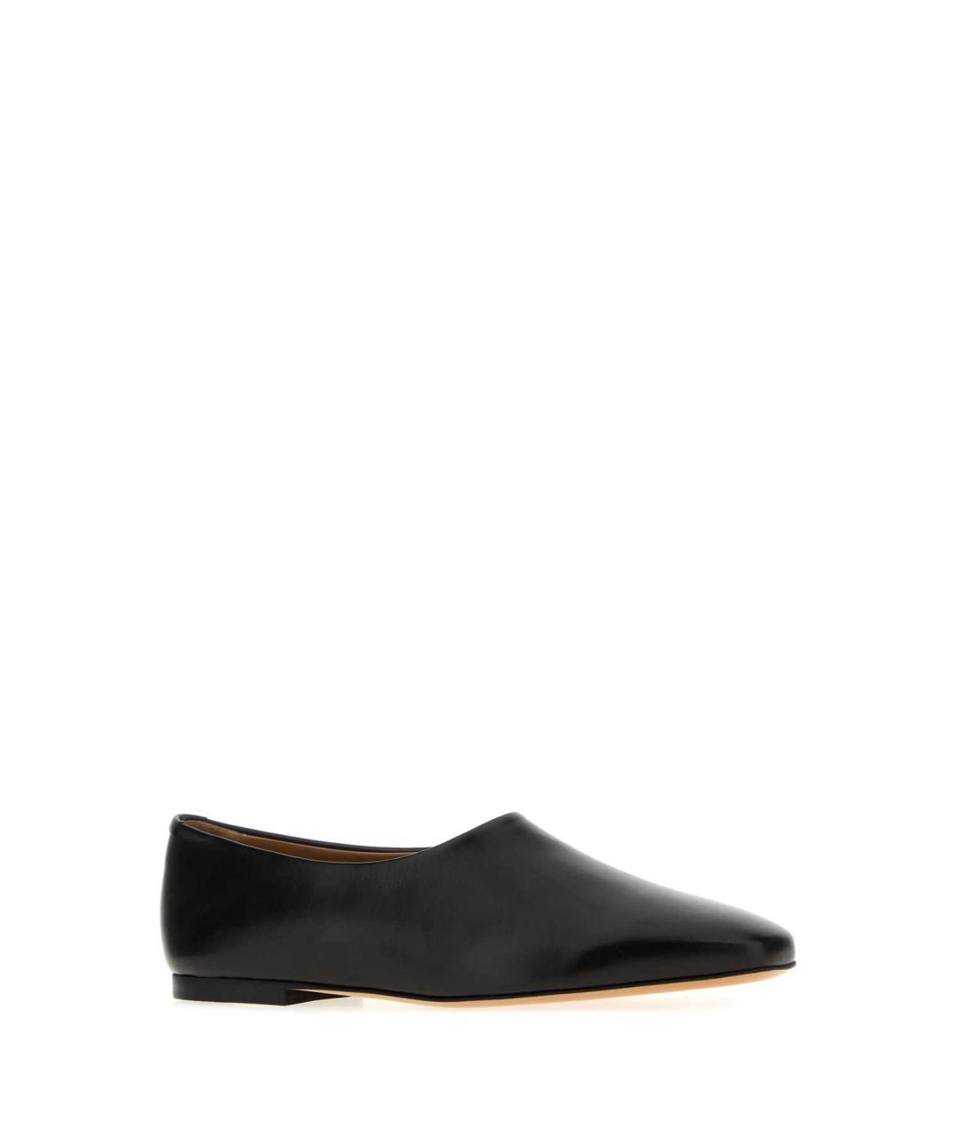 JIL SANDER Черные кожаные балетки, фото 2