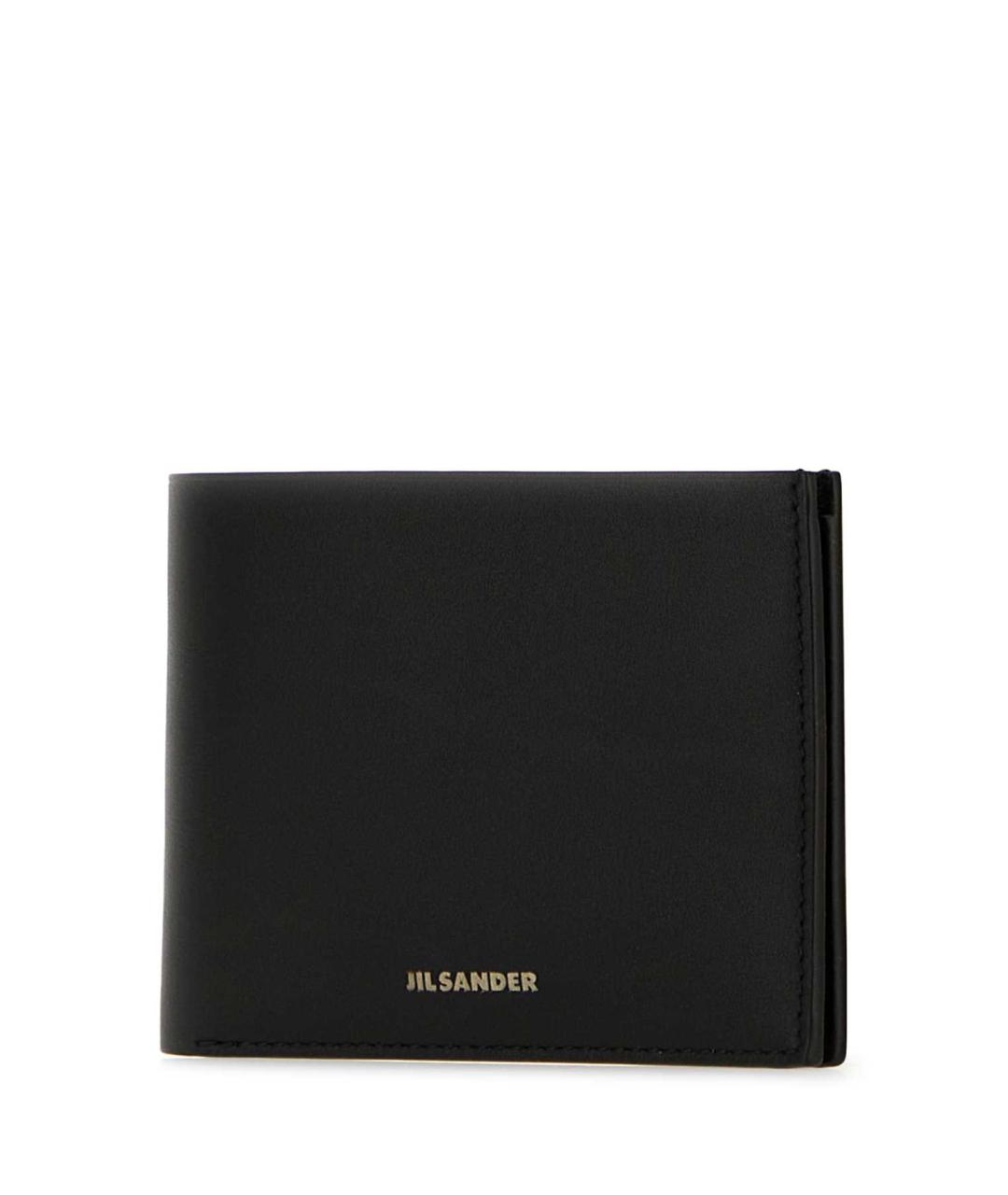 JIL SANDER Черный кожаный кошелек, фото 2