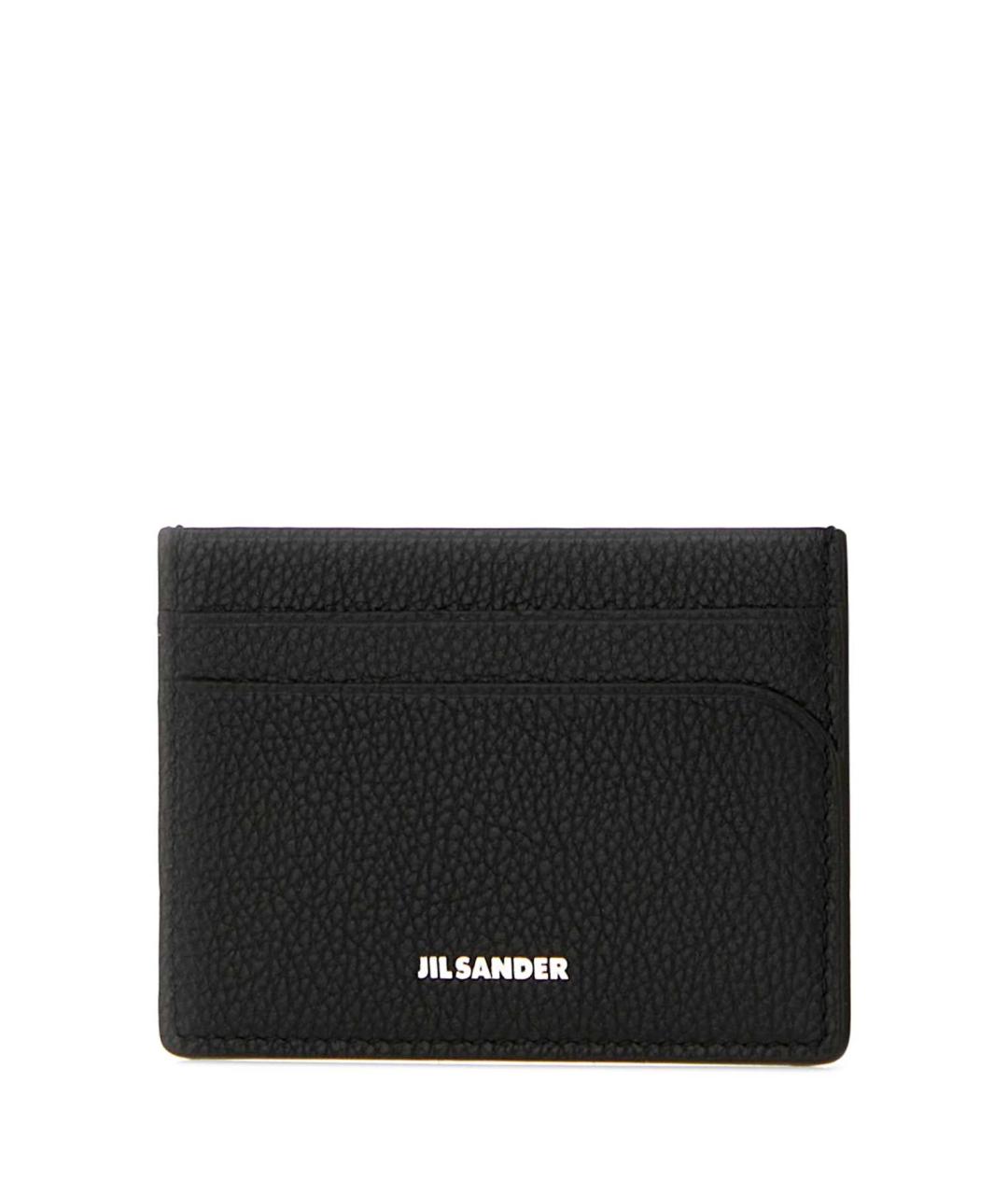 JIL SANDER Черный кожаный кардхолдер, фото 2