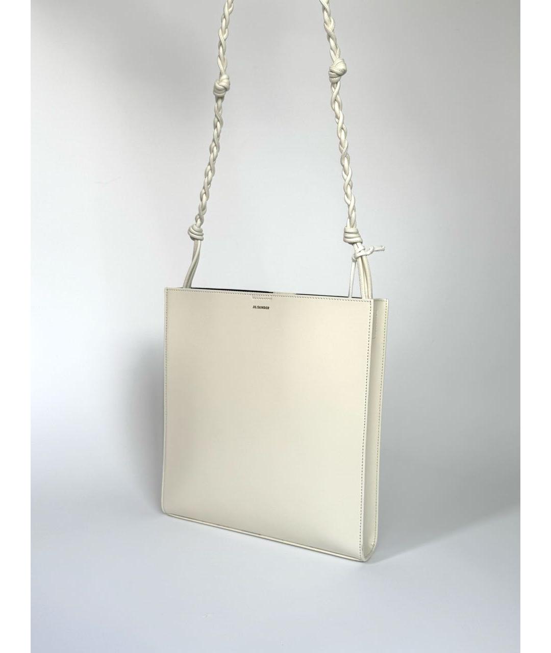JIL SANDER Белая кожаная сумка через плечо, фото 2