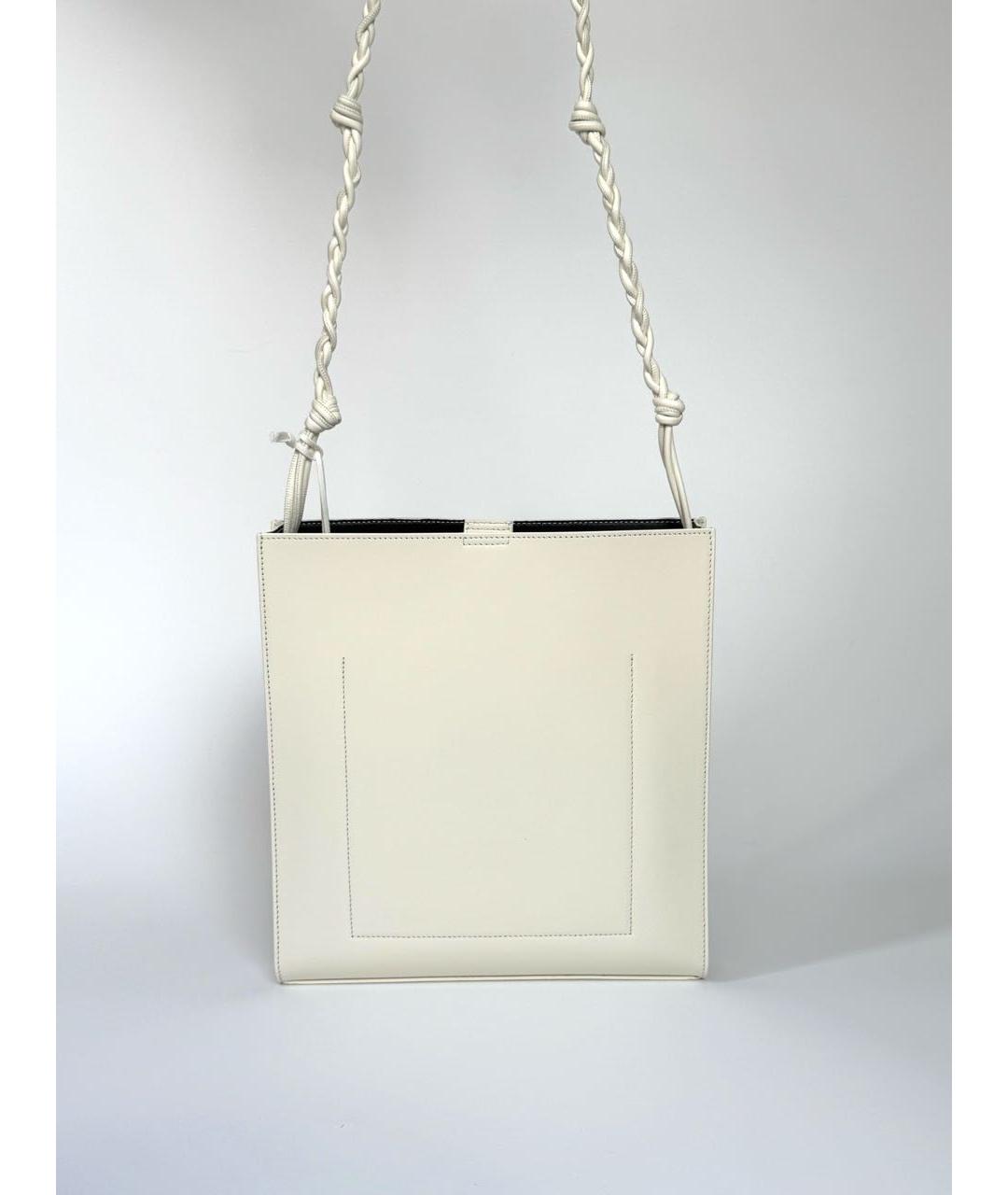 JIL SANDER Белая кожаная сумка через плечо, фото 3