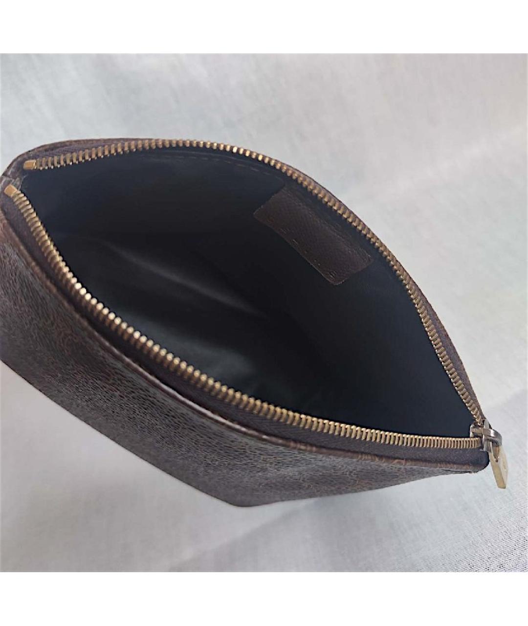 CELINE Коричневая косметичка из искусственной кожи, фото 4