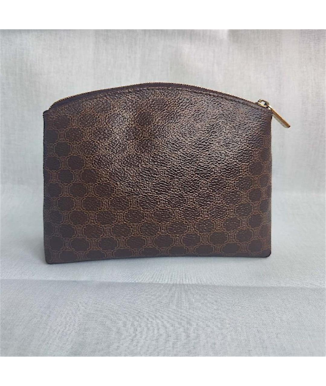 CELINE Коричневая косметичка из искусственной кожи, фото 10