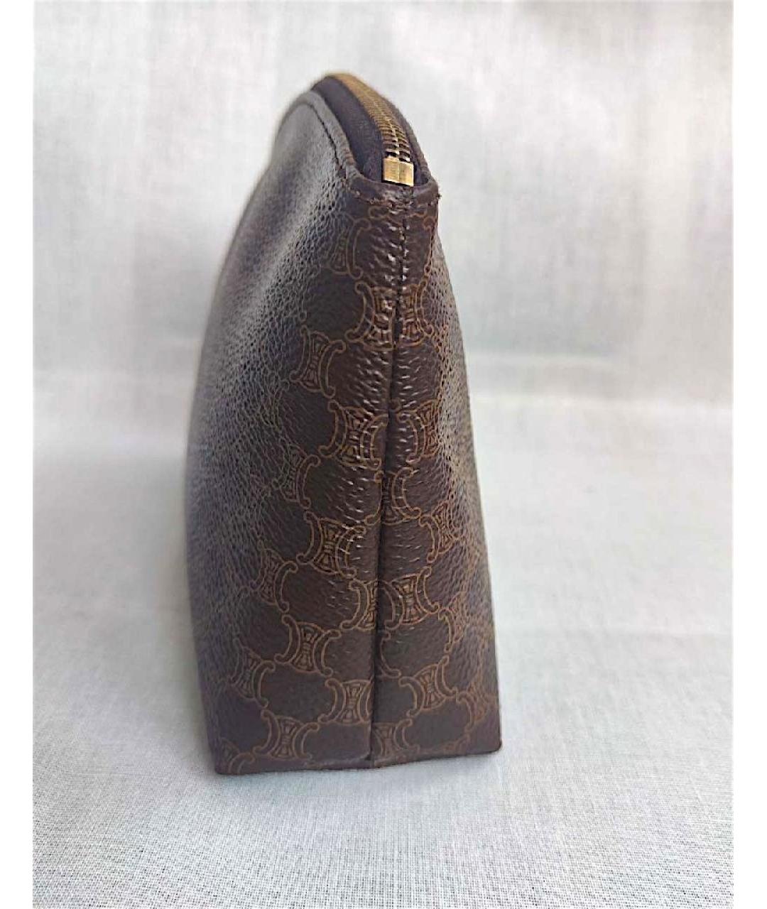 CELINE Коричневая косметичка из искусственной кожи, фото 6