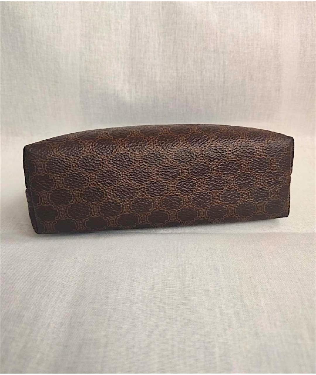 CELINE Коричневая косметичка из искусственной кожи, фото 7