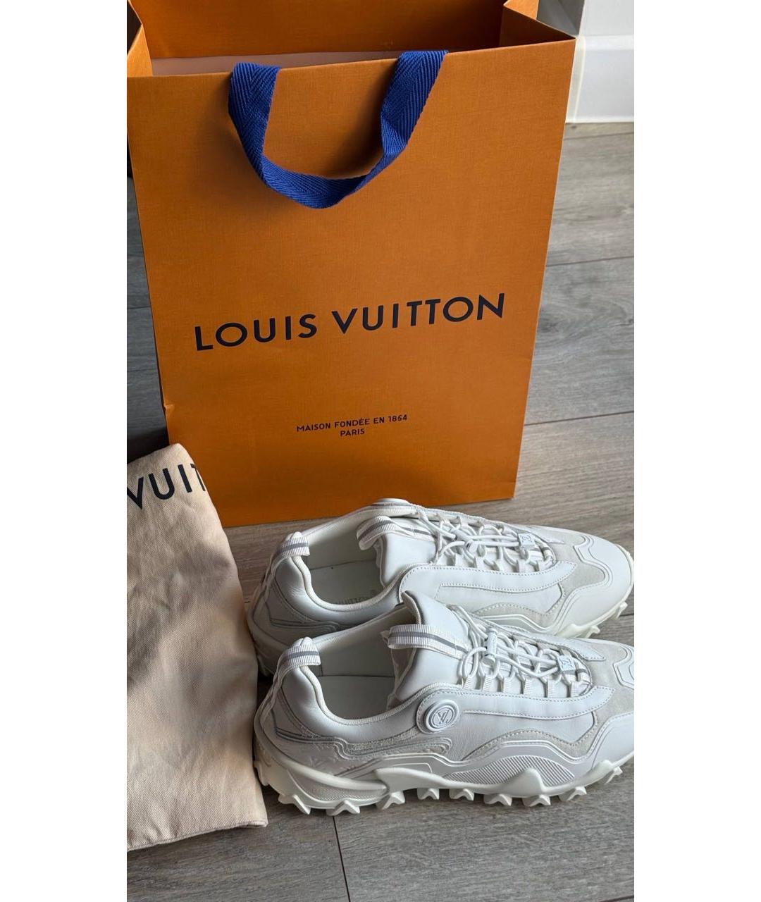 LOUIS VUITTON Белые кожаные кроссовки, фото 7
