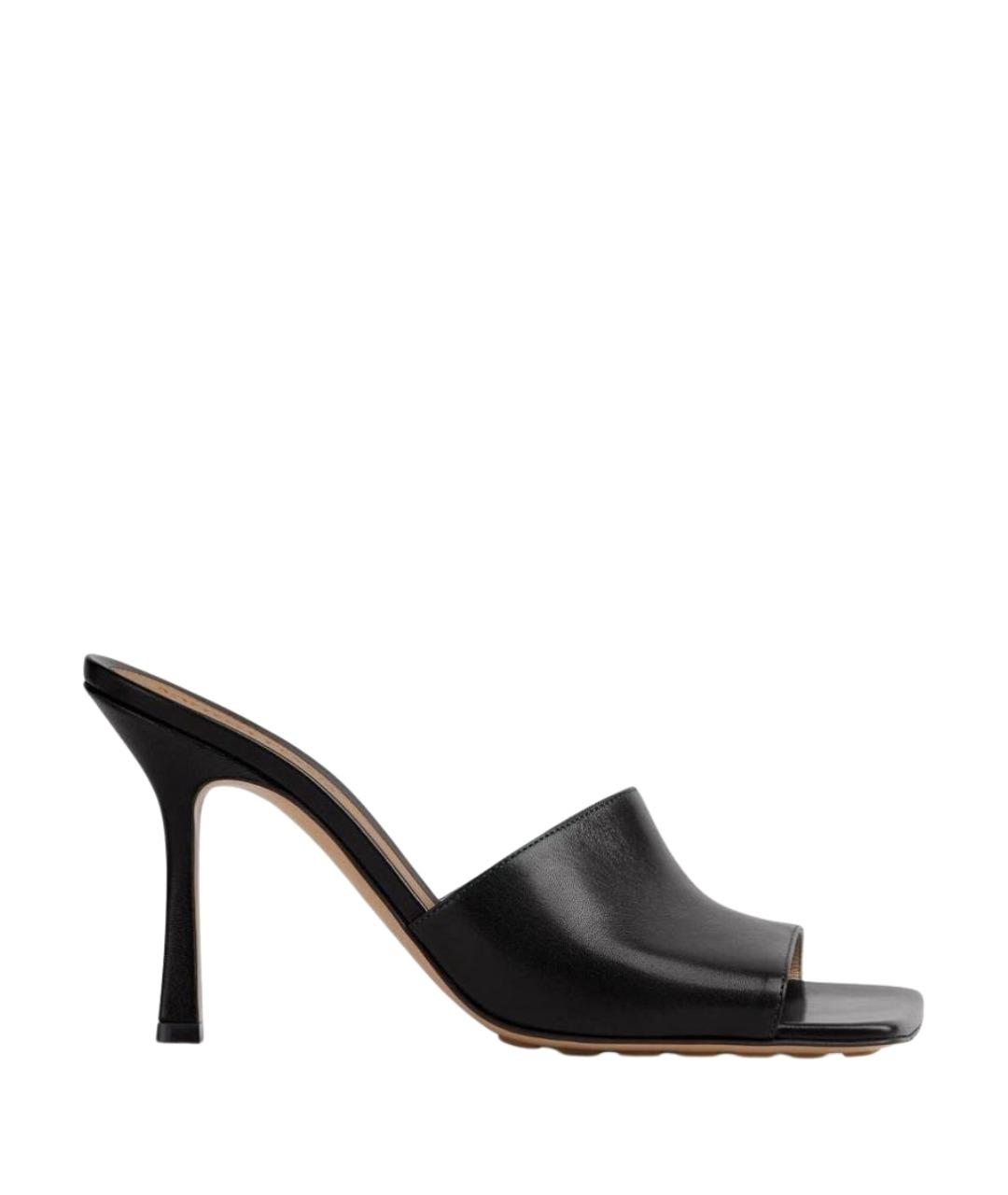 BOTTEGA VENETA Черные кожаные мюли, фото 1