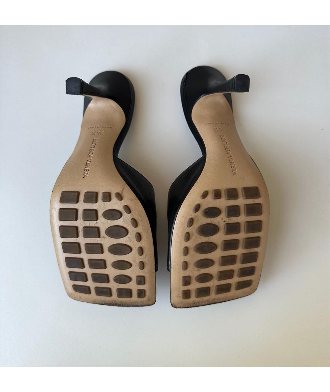 BOTTEGA VENETA Черные кожаные мюли, фото 7