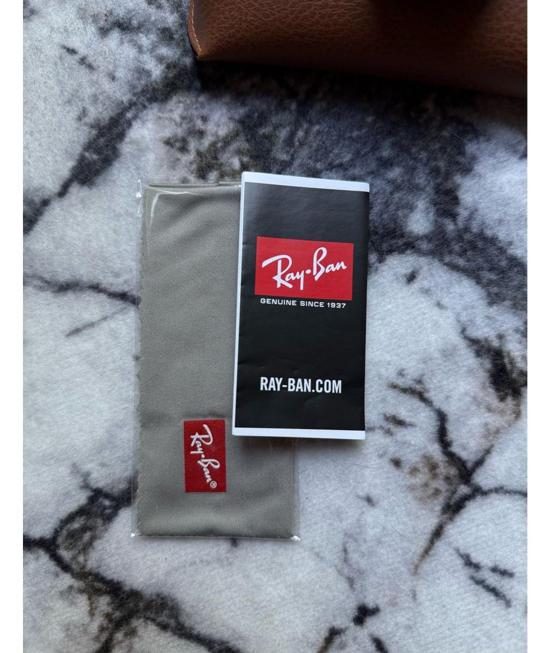 RAY BAN Темно-синие металлические солнцезащитные очки, фото 3