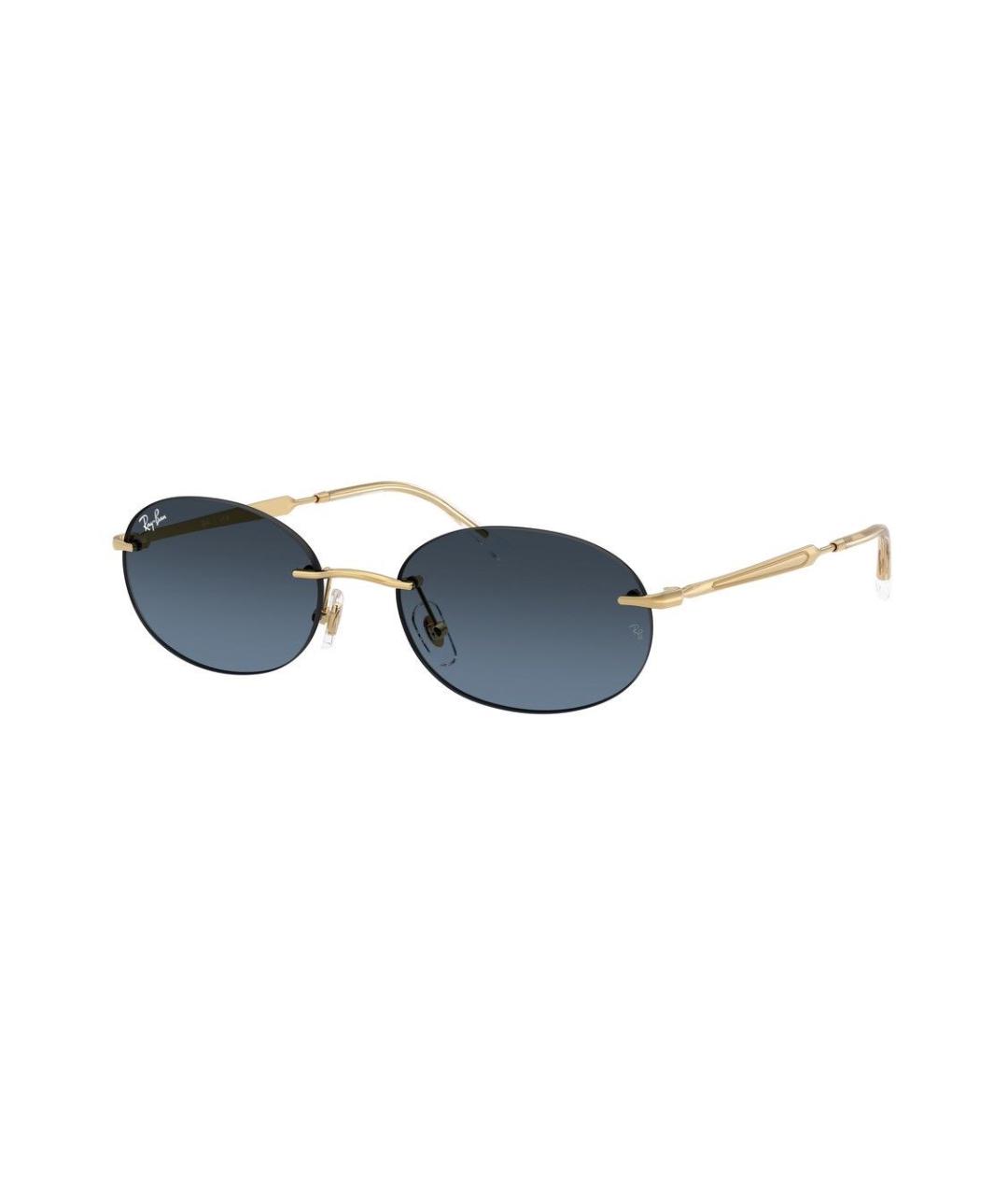 RAY BAN Темно-синие металлические солнцезащитные очки, фото 1