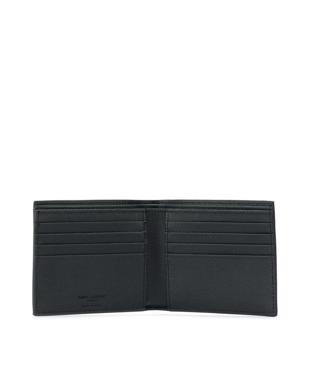 SAINT LAURENT Черный кожаный кошелек, фото 3