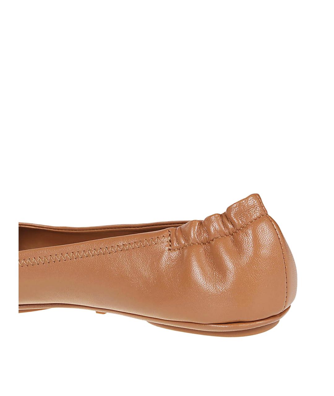 TORY BURCH Коричневые кожаные балетки, фото 3