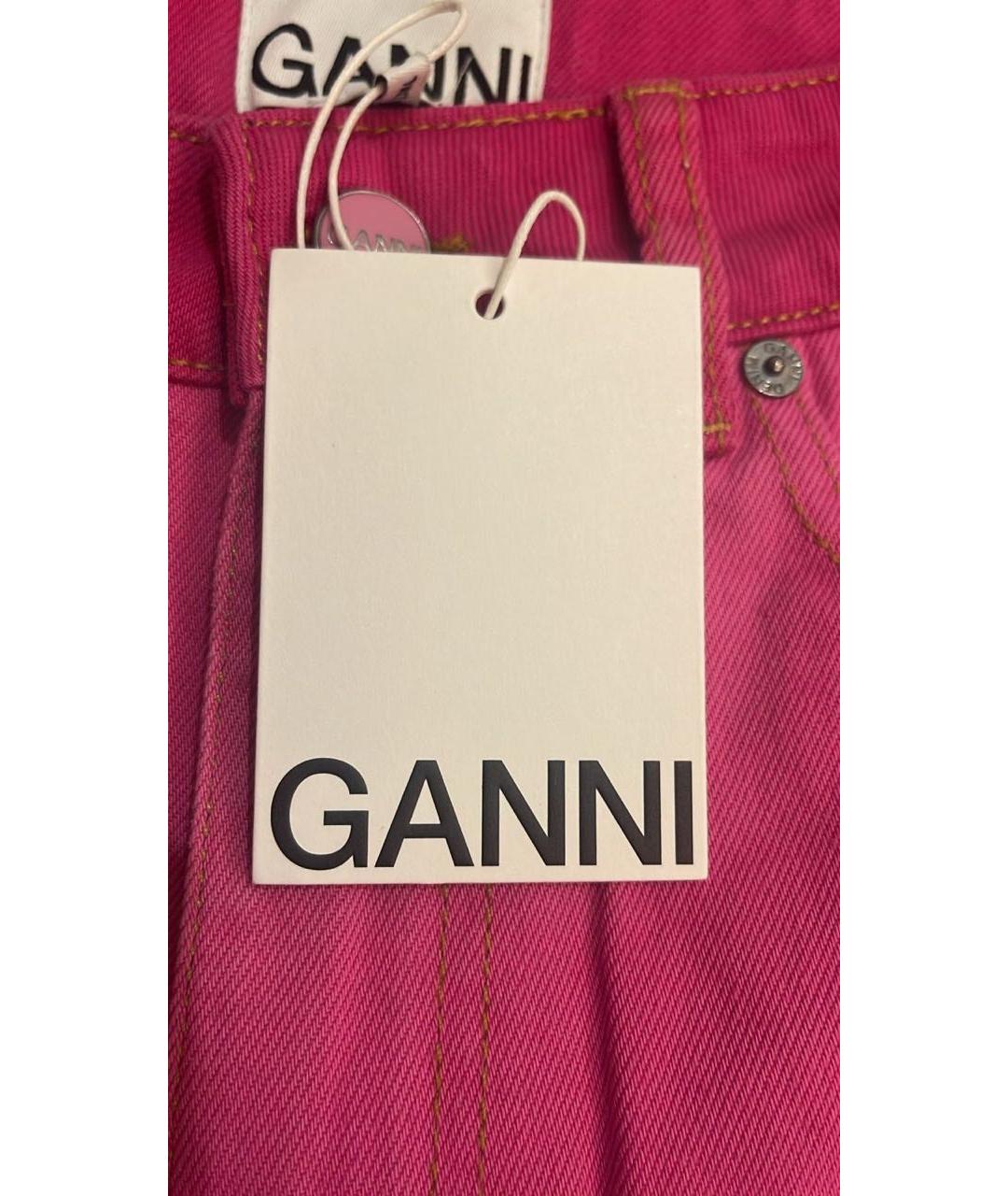 GANNI Розовые деним шорты, фото 5