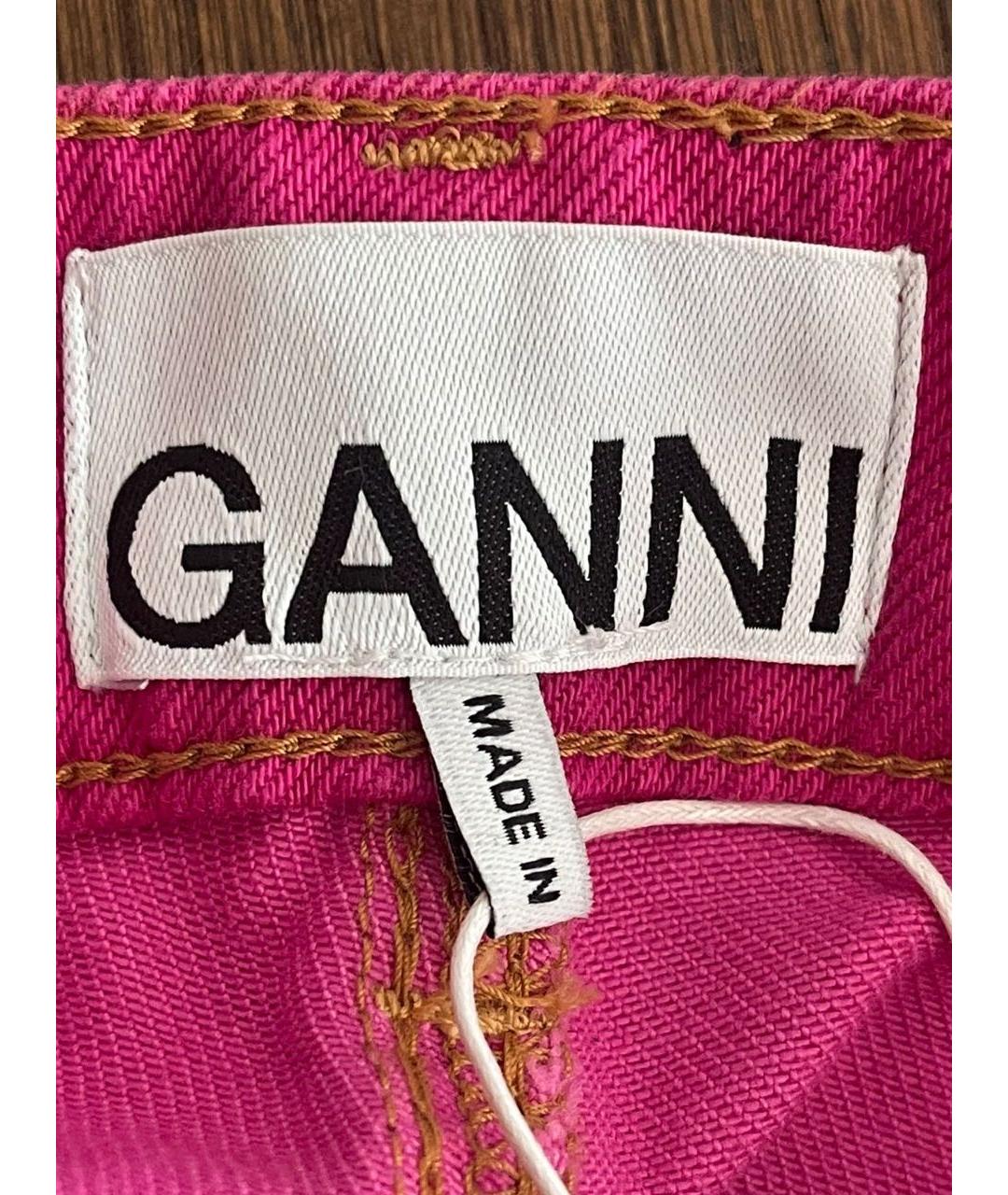 GANNI Розовые деним шорты, фото 6