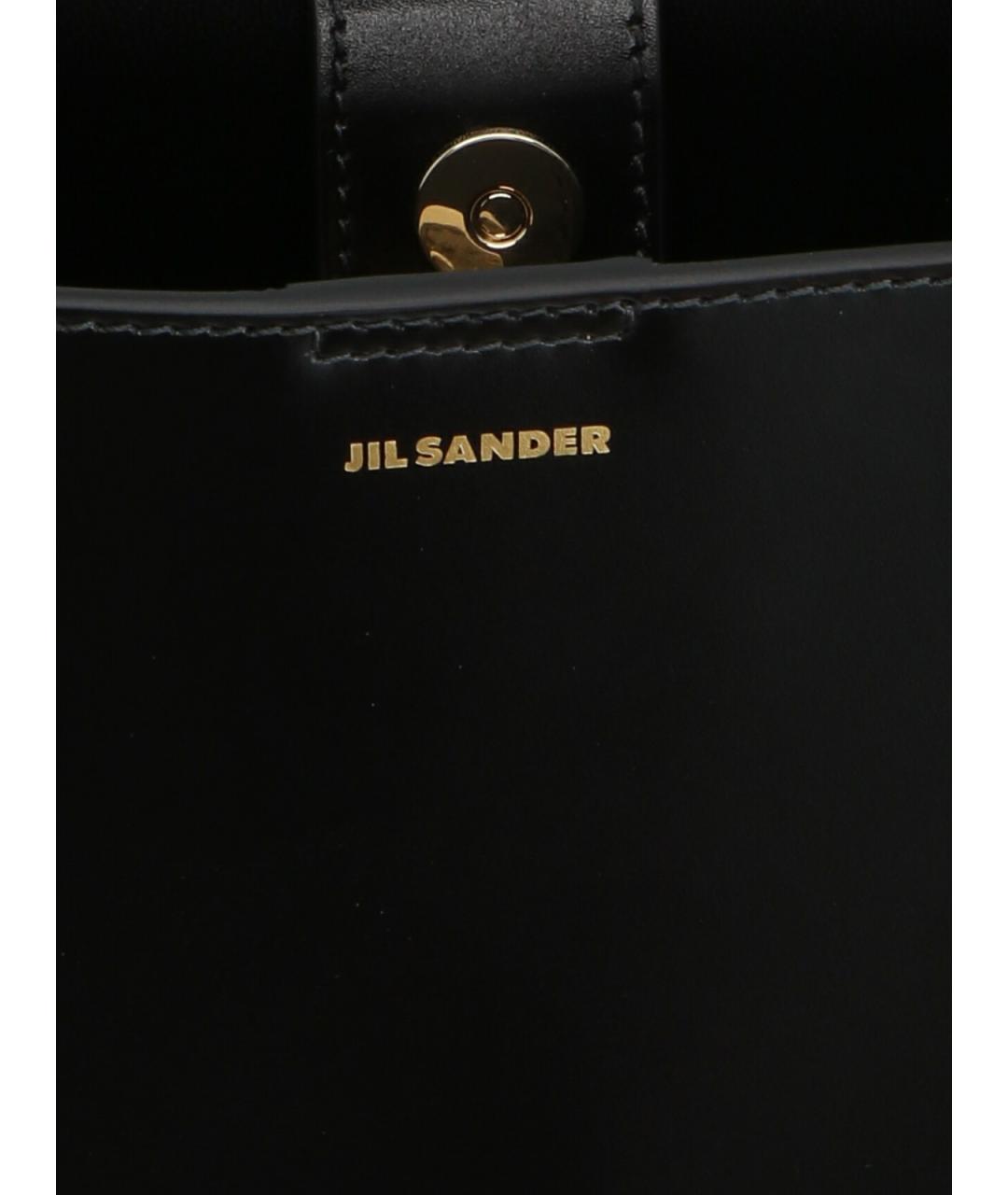 JIL SANDER Черная кожаная сумка через плечо, фото 3
