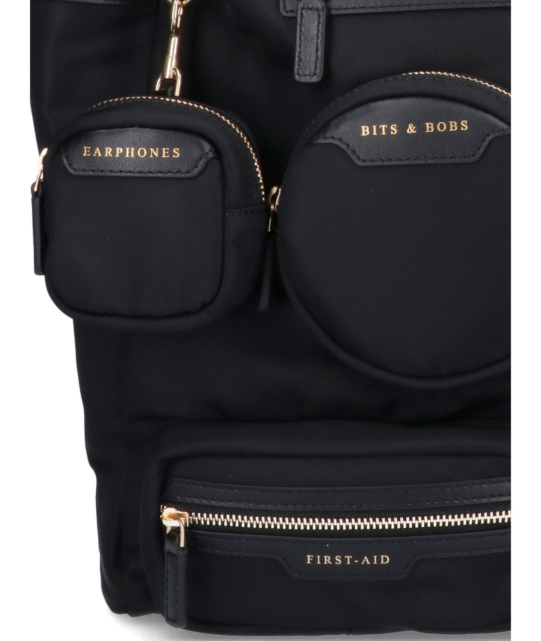 ANYA HINDMARCH Черная тканевая сумка тоут, фото 5