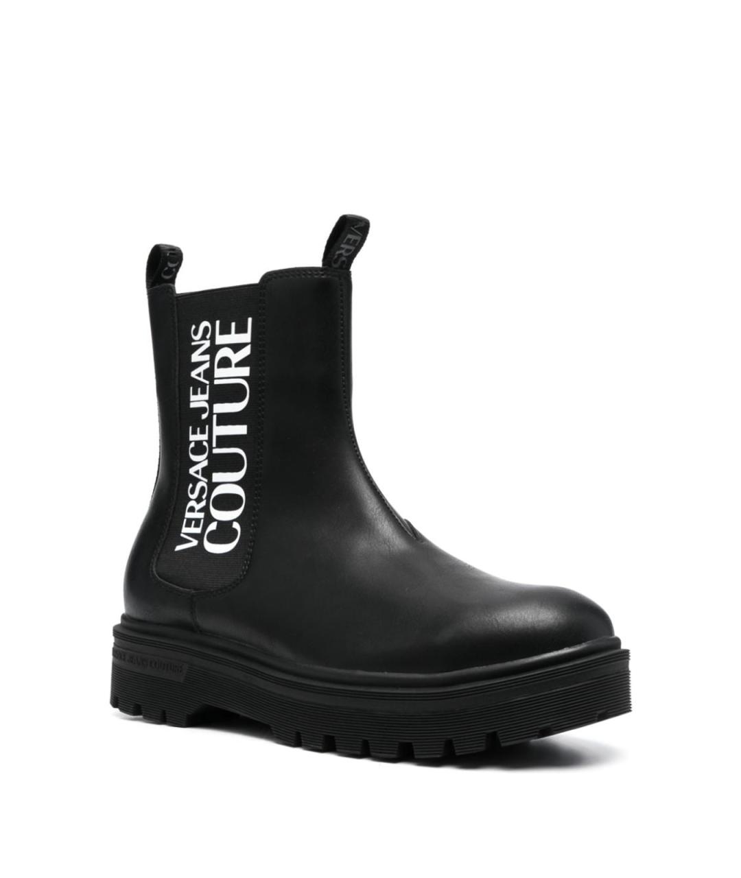 VERSACE JEANS COUTURE Черные синтетические высокие ботинки, фото 4