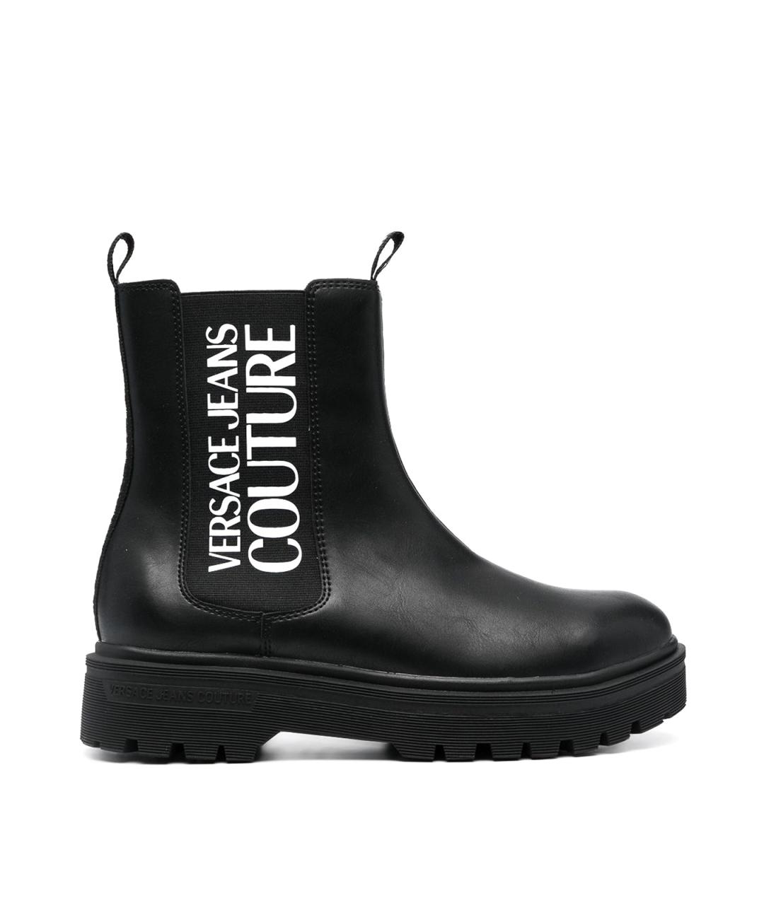 VERSACE JEANS COUTURE Черные синтетические высокие ботинки, фото 1
