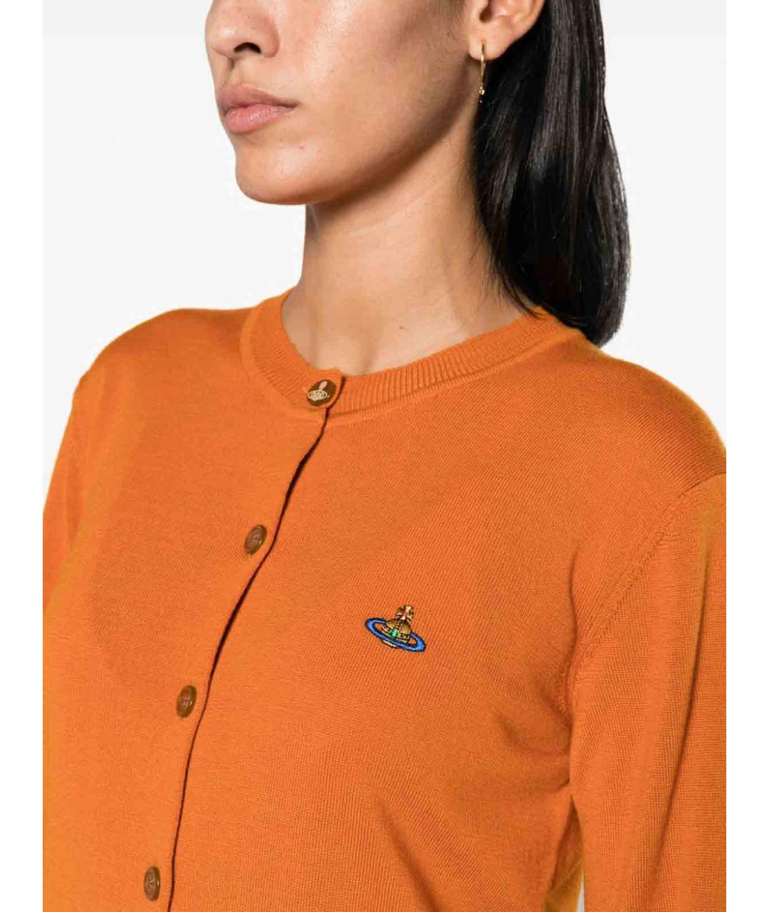 VIVIENNE WESTWOOD Оранжевый шерстяной кардиган, фото 3