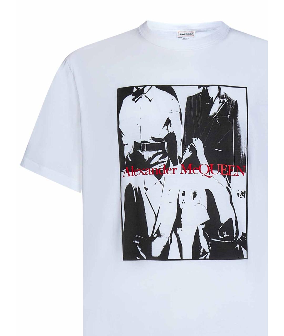 ALEXANDER MCQUEEN Белая хлопковая футболка, фото 3
