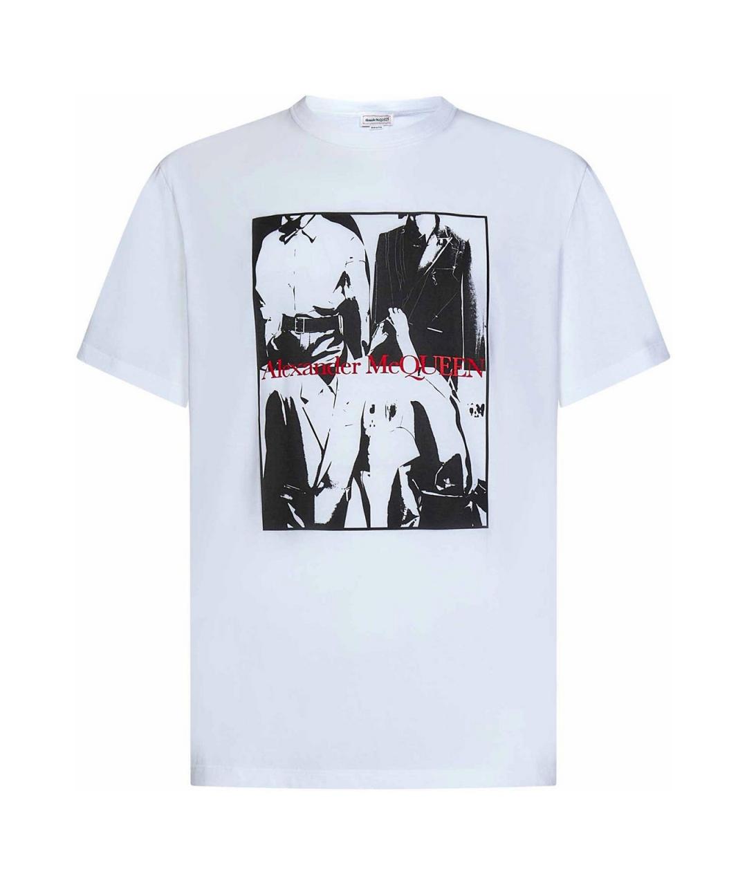 ALEXANDER MCQUEEN Белая хлопковая футболка, фото 1