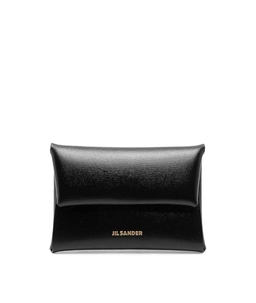 JIL SANDER Черный кожаный кардхолдер, фото 1