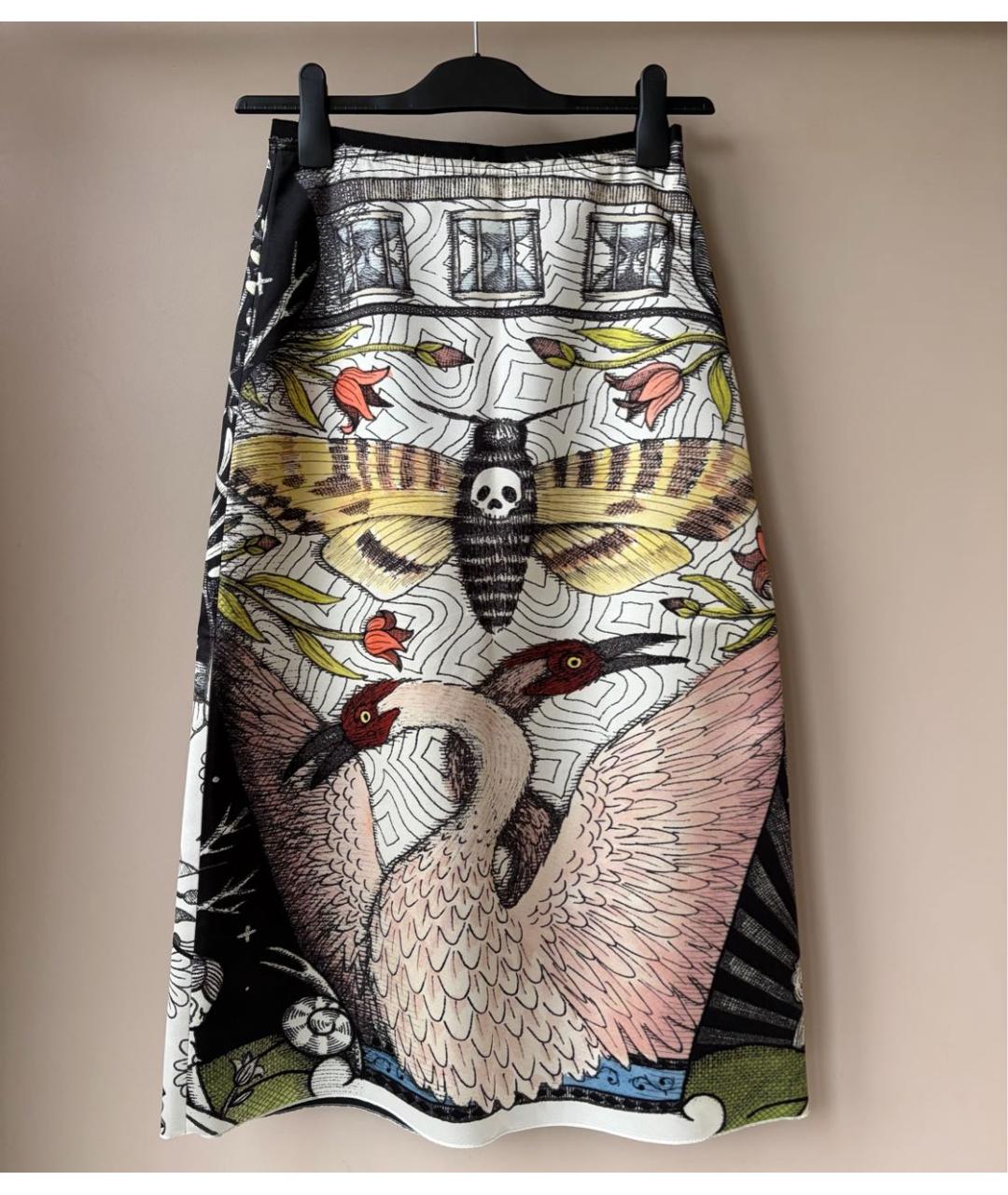 GUCCI Мульти шелковая юбка миди, фото 2