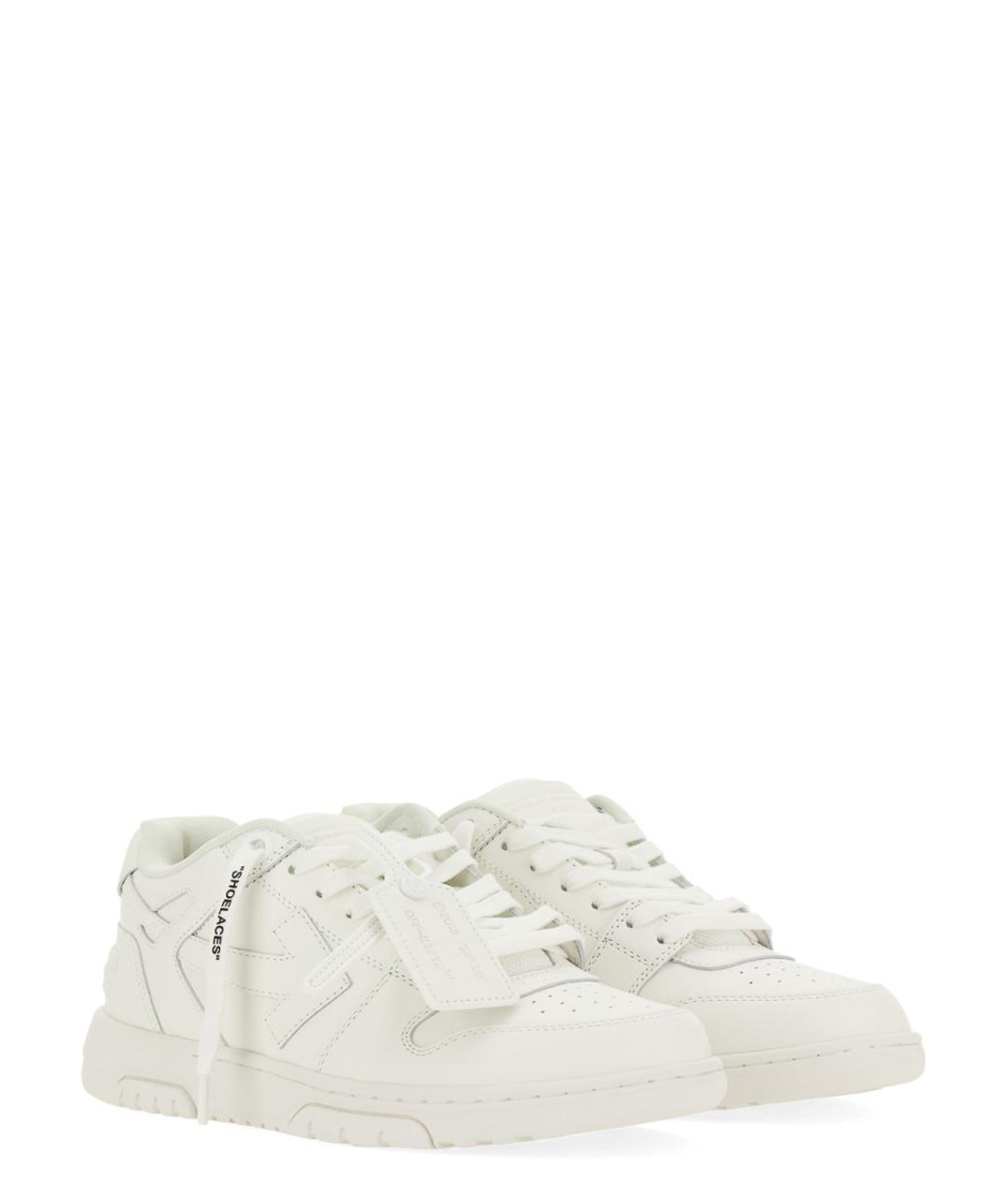 OFF-WHITE Белые кожаные кроссовки, фото 2