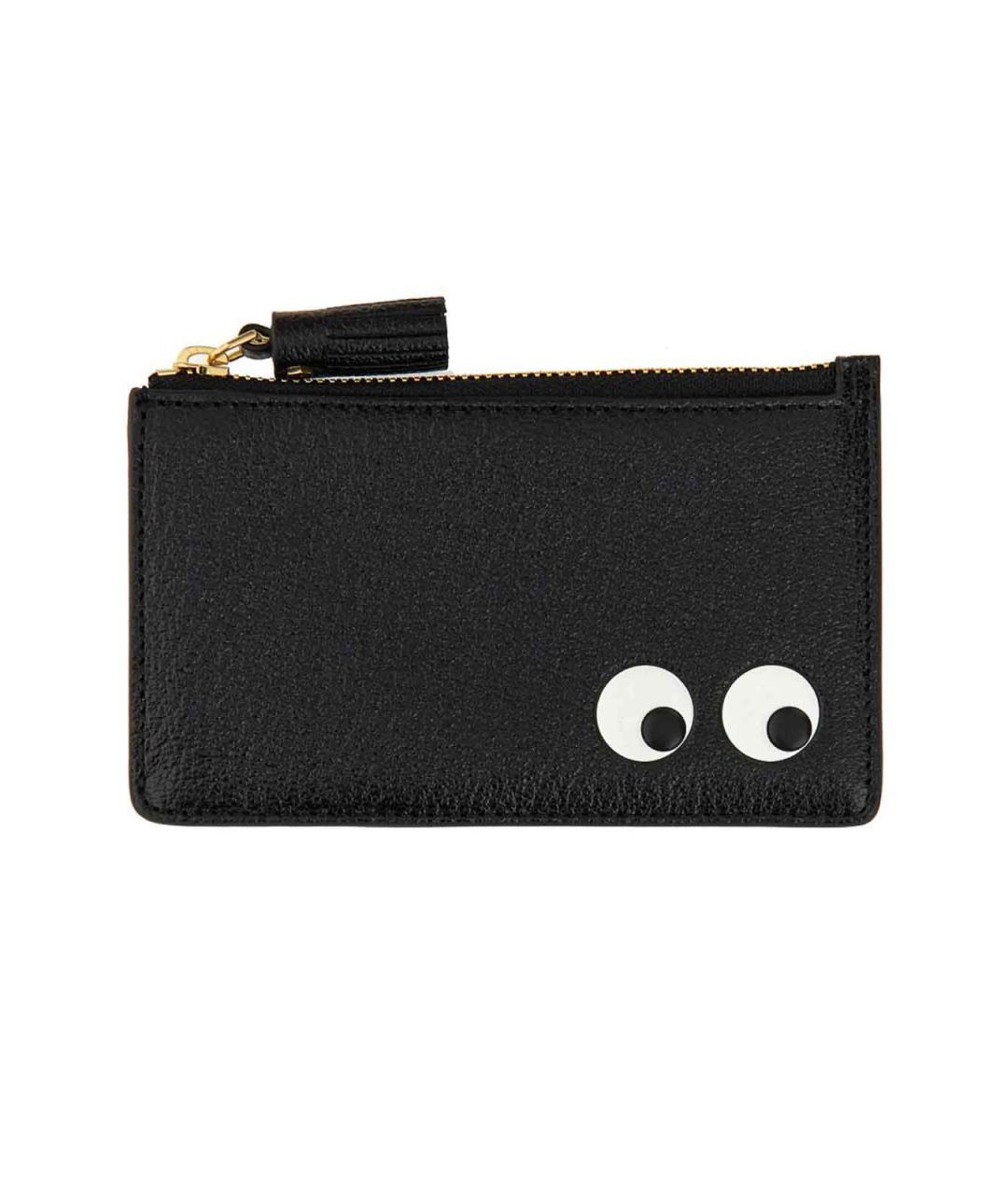 ANYA HINDMARCH Черный кожаный кошелек, фото 3