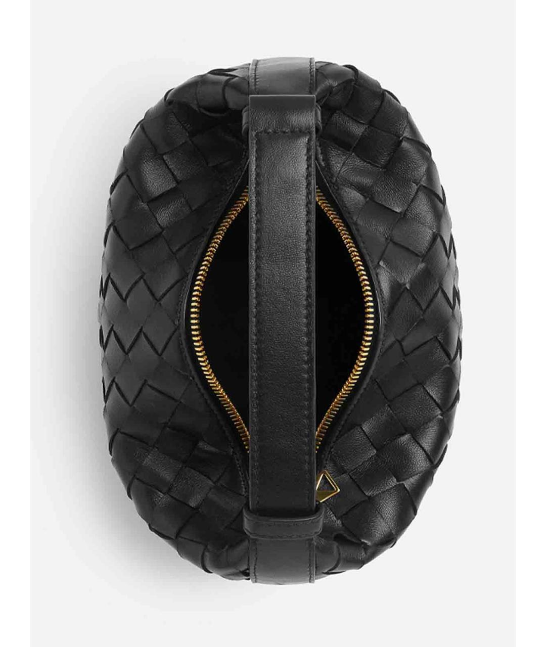 BOTTEGA VENETA Черная кожаная сумка через плечо, фото 3