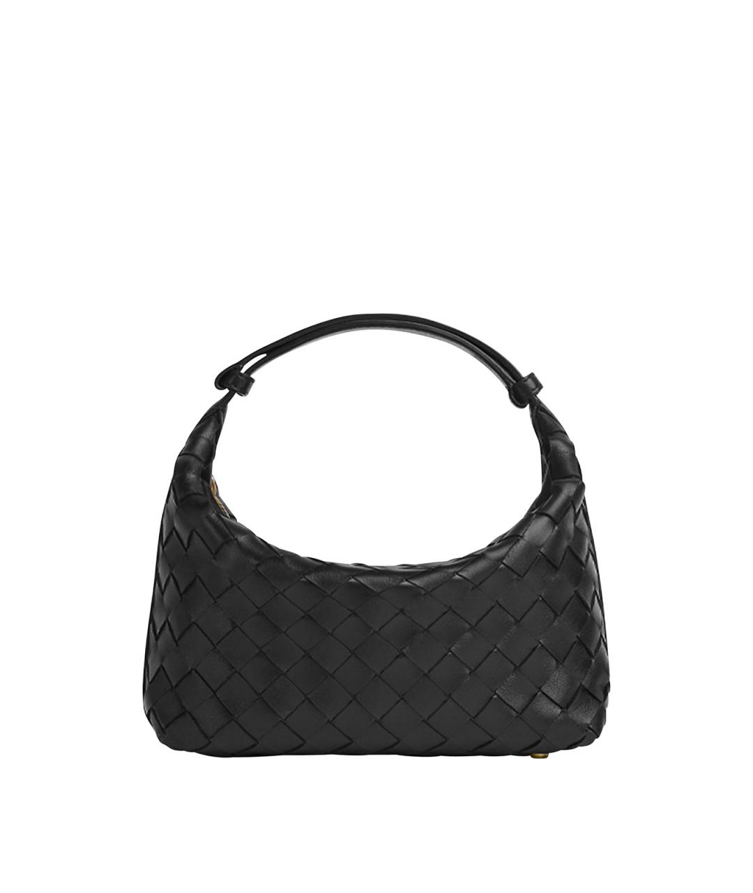 BOTTEGA VENETA Черная кожаная сумка через плечо, фото 1