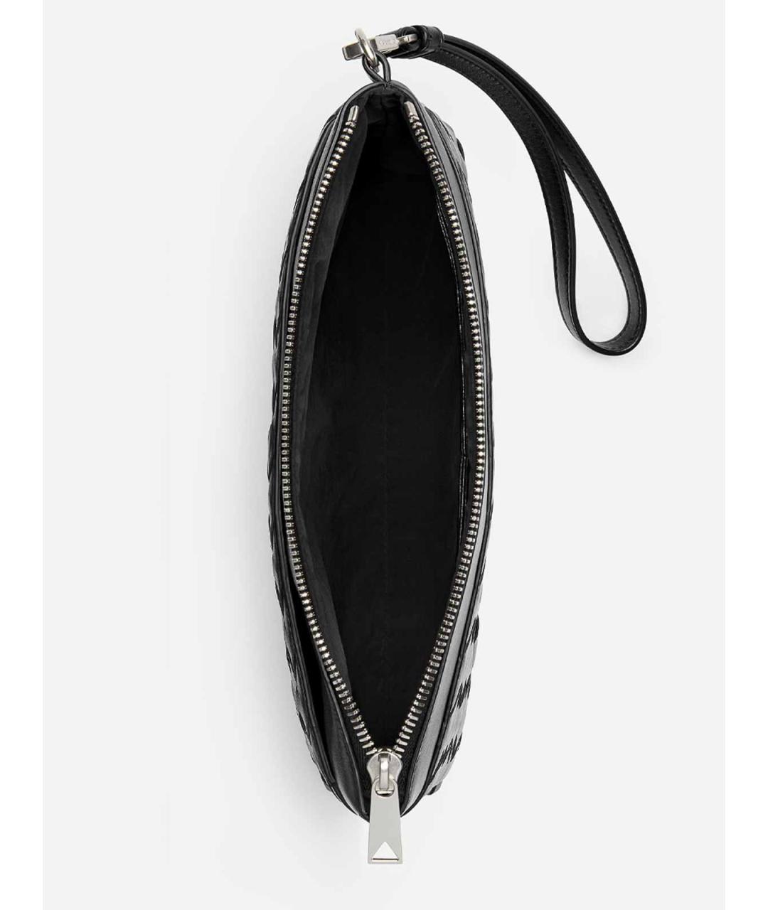 BOTTEGA VENETA Черная кожаная барсетка, фото 4