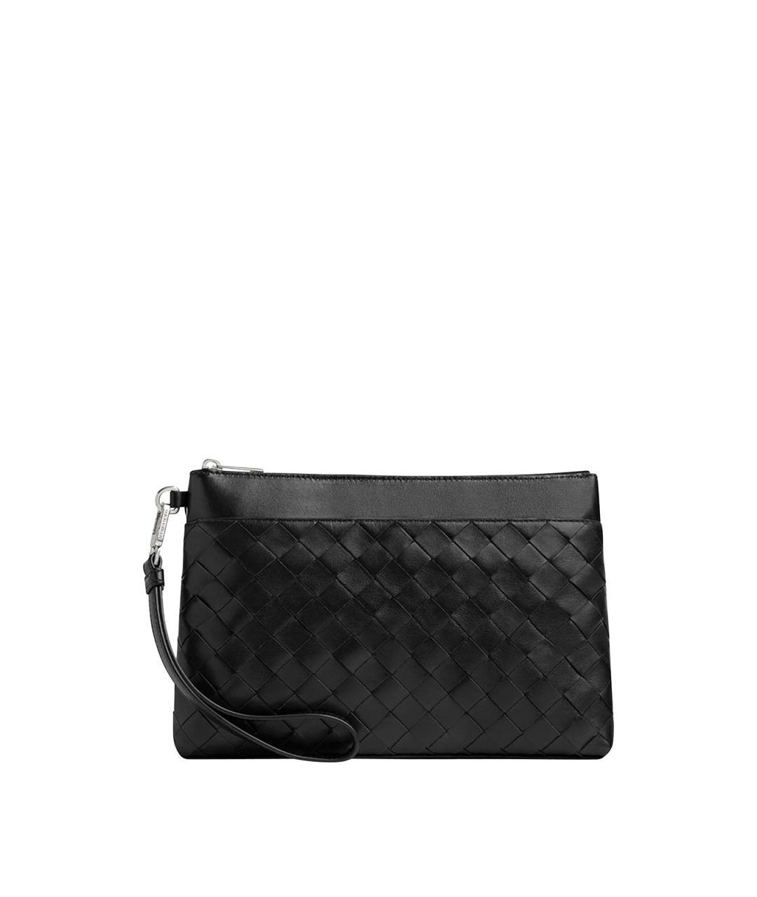 BOTTEGA VENETA Черная кожаная барсетка, фото 1