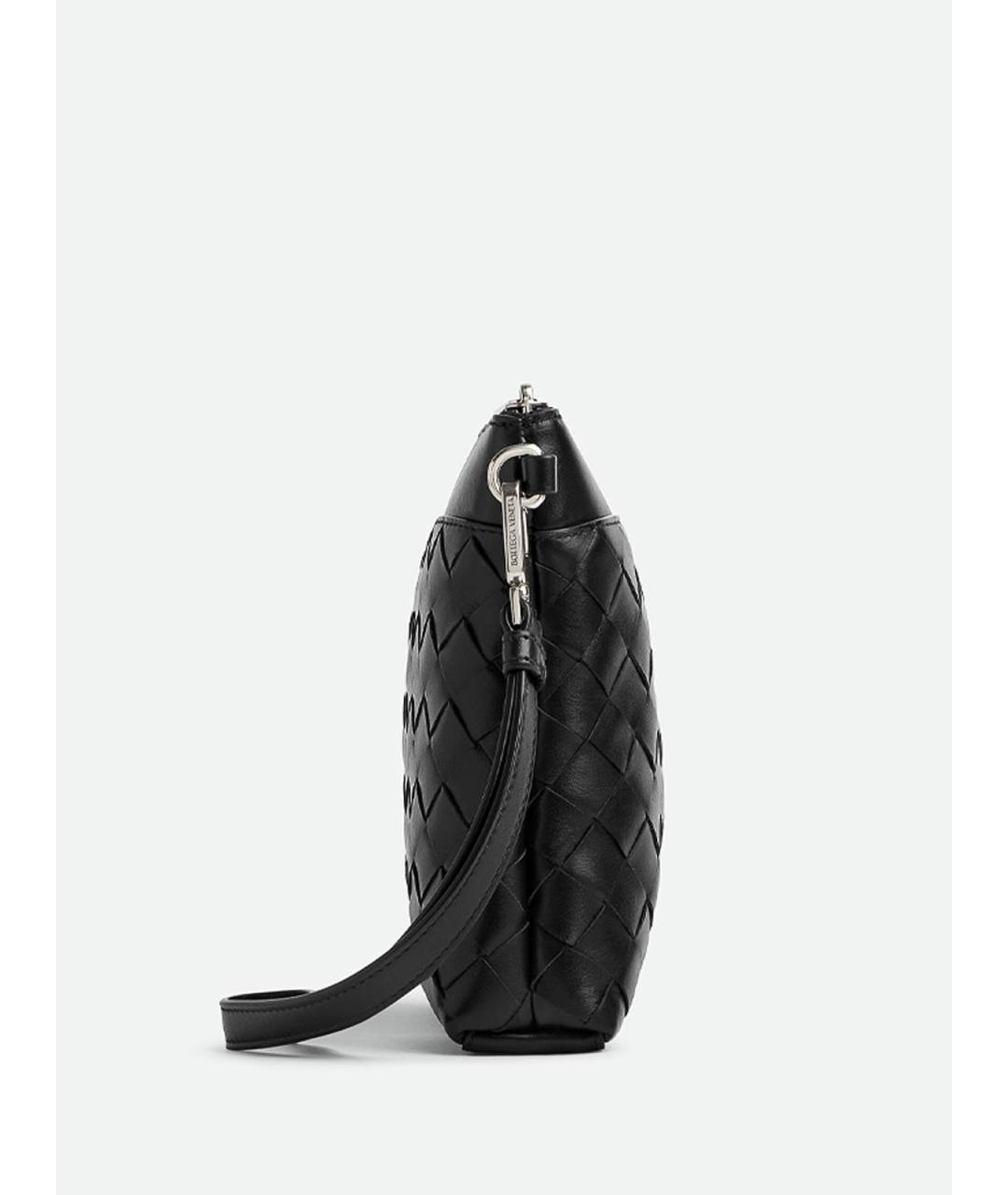 BOTTEGA VENETA Черная кожаная барсетка, фото 3
