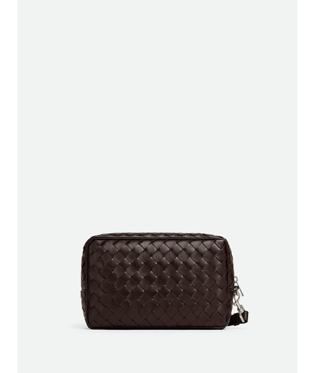 BOTTEGA VENETA Коричневая кожаная барсетка, фото 2