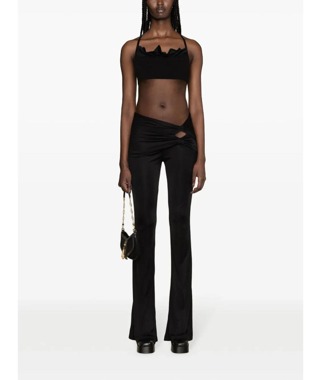 VERSACE Черные хлопковые брюки узкие, фото 2