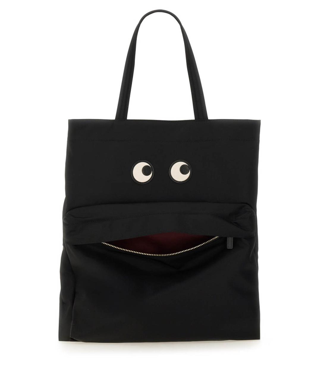 ANYA HINDMARCH Черная тканевая сумка тоут, фото 3