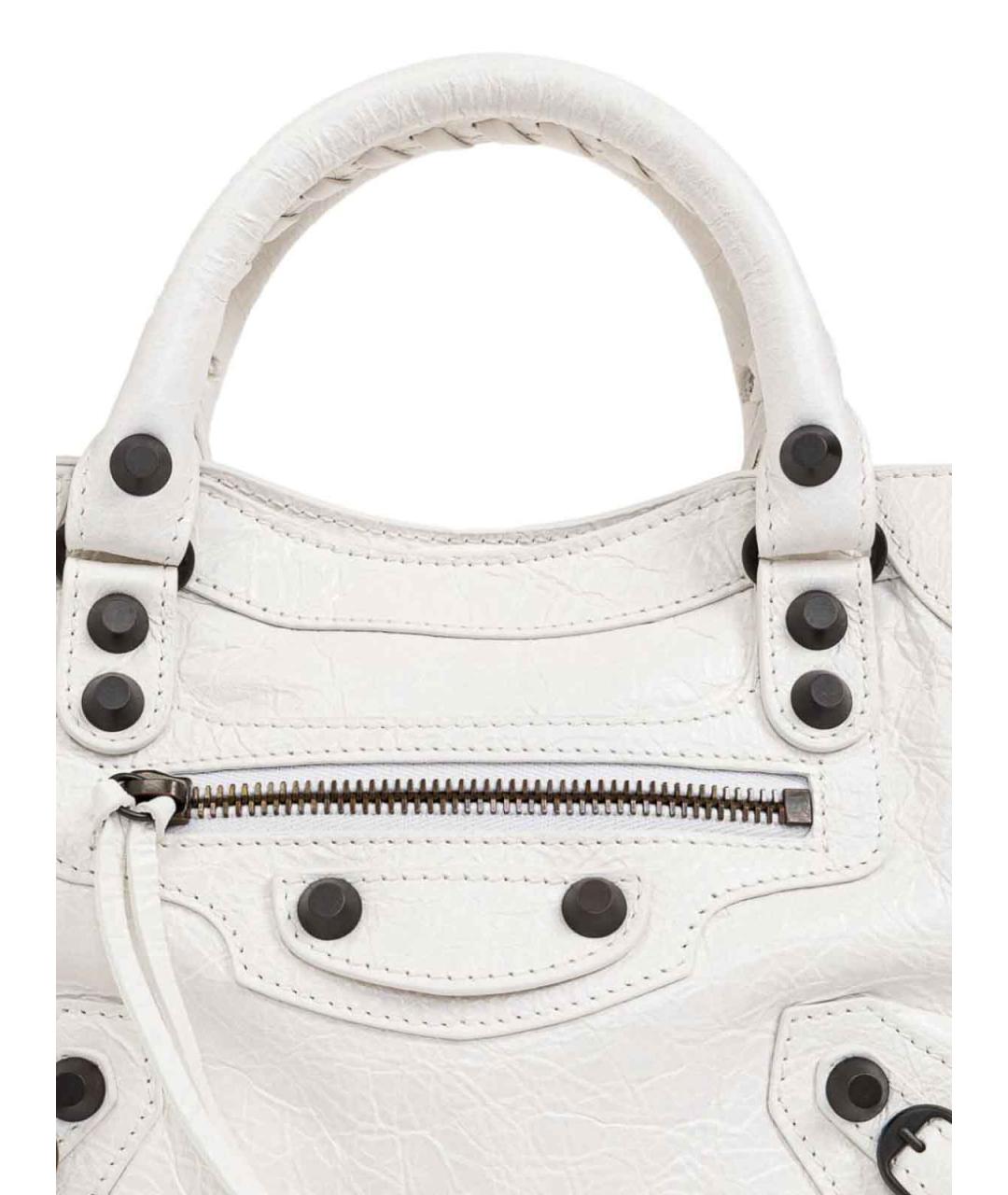 BALENCIAGA Белая тканевая сумка тоут, фото 6