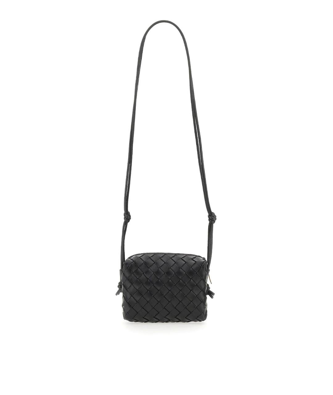 BOTTEGA VENETA Черная кожаная сумка через плечо, фото 1