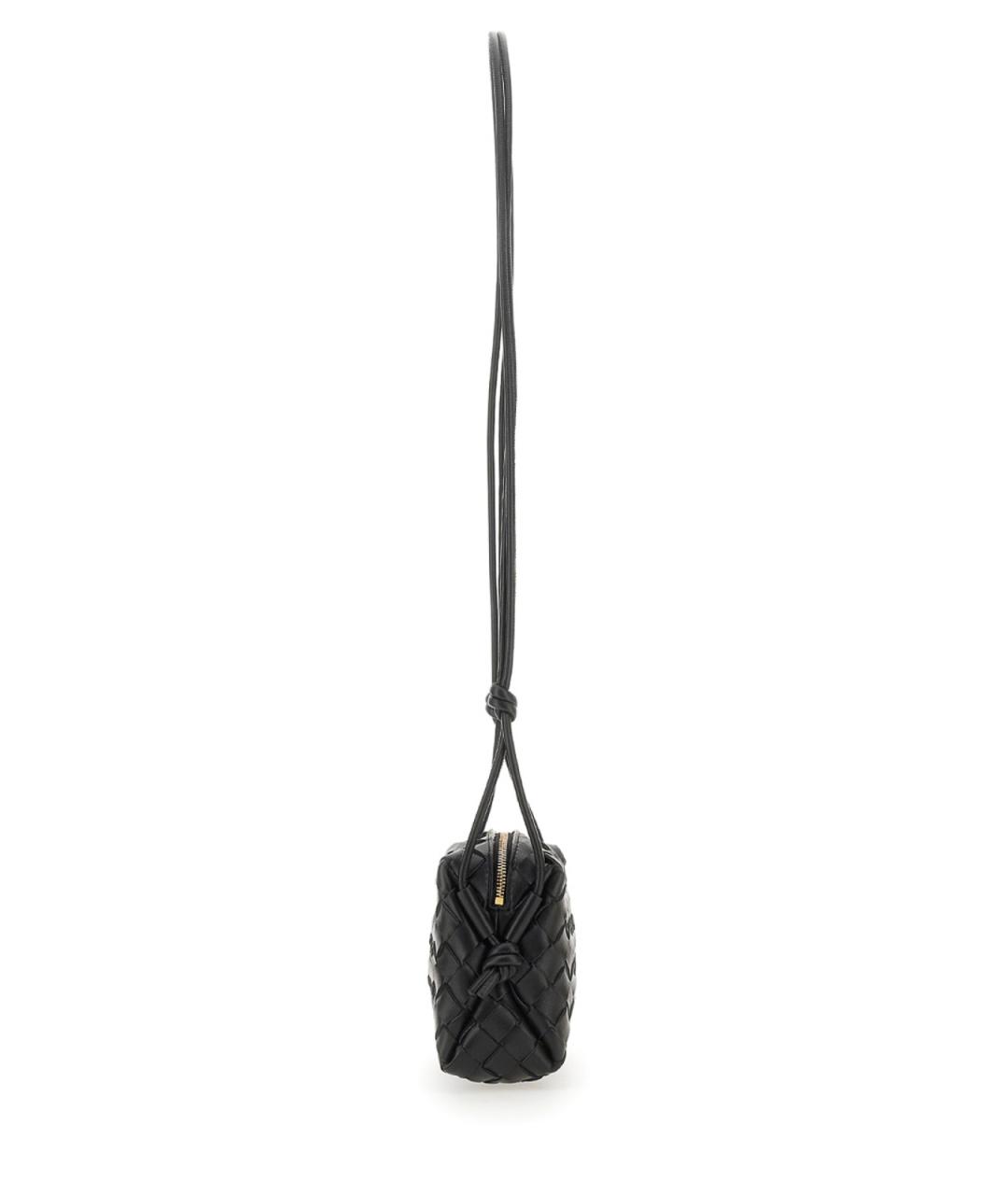 BOTTEGA VENETA Черная кожаная сумка через плечо, фото 3