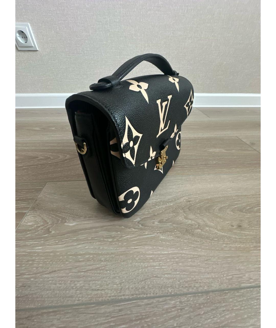 LOUIS VUITTON Черная кожаная сумка через плечо, фото 2