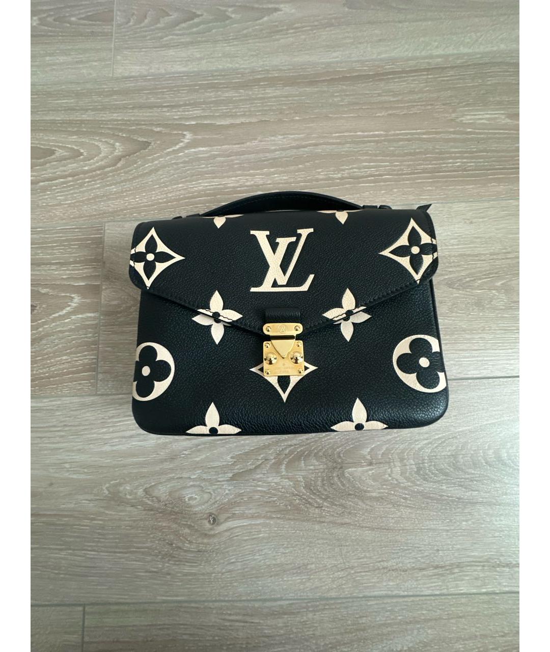 LOUIS VUITTON Черная кожаная сумка через плечо, фото 7