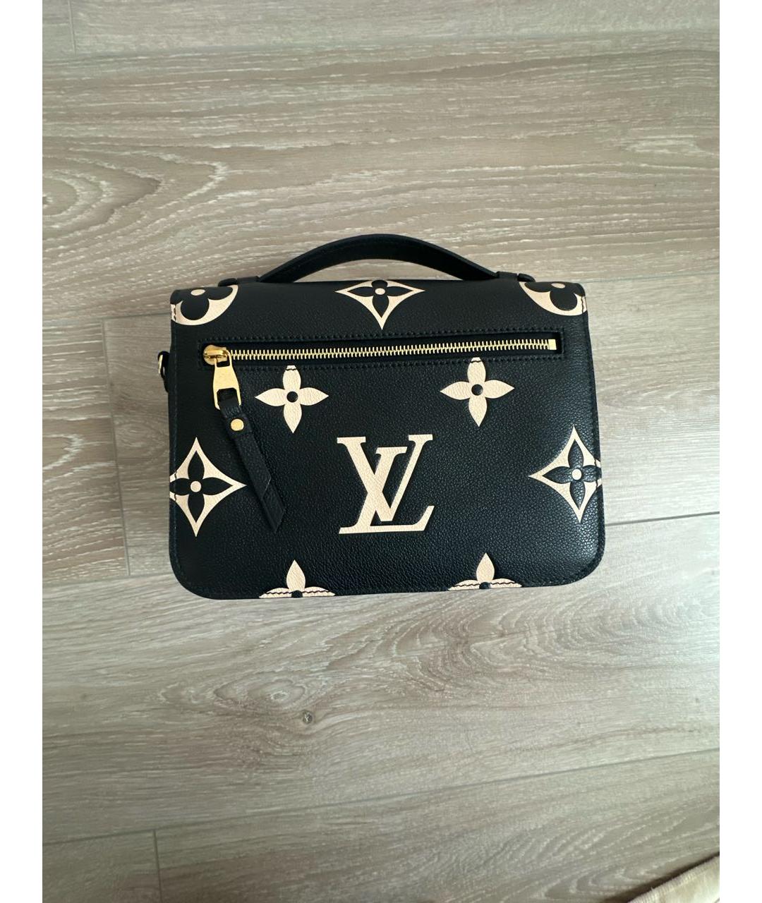 LOUIS VUITTON Черная кожаная сумка через плечо, фото 3